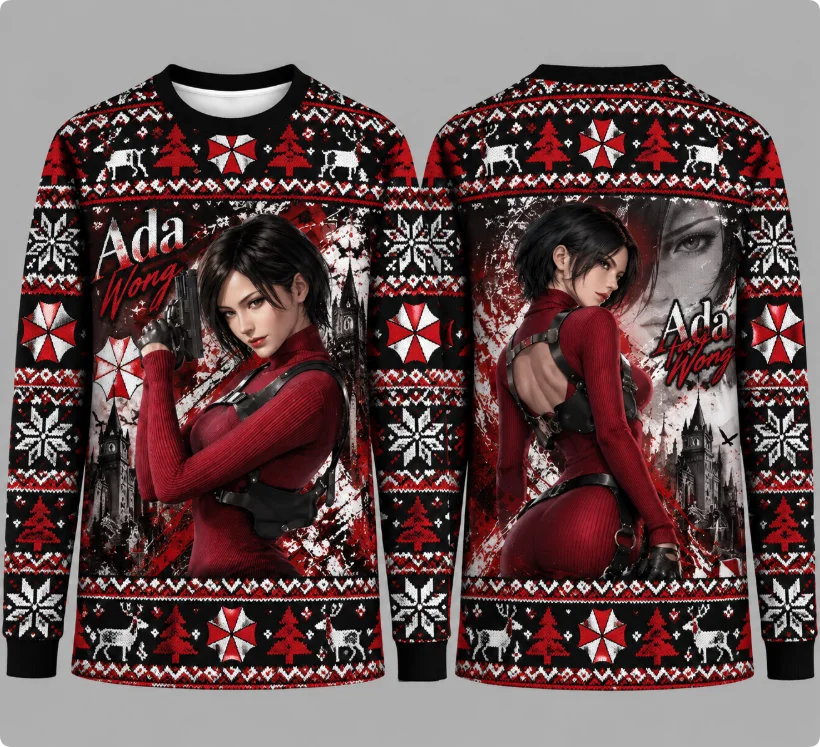 Party Games For Christmas - Resident Evil Game Character Ugly Christmas