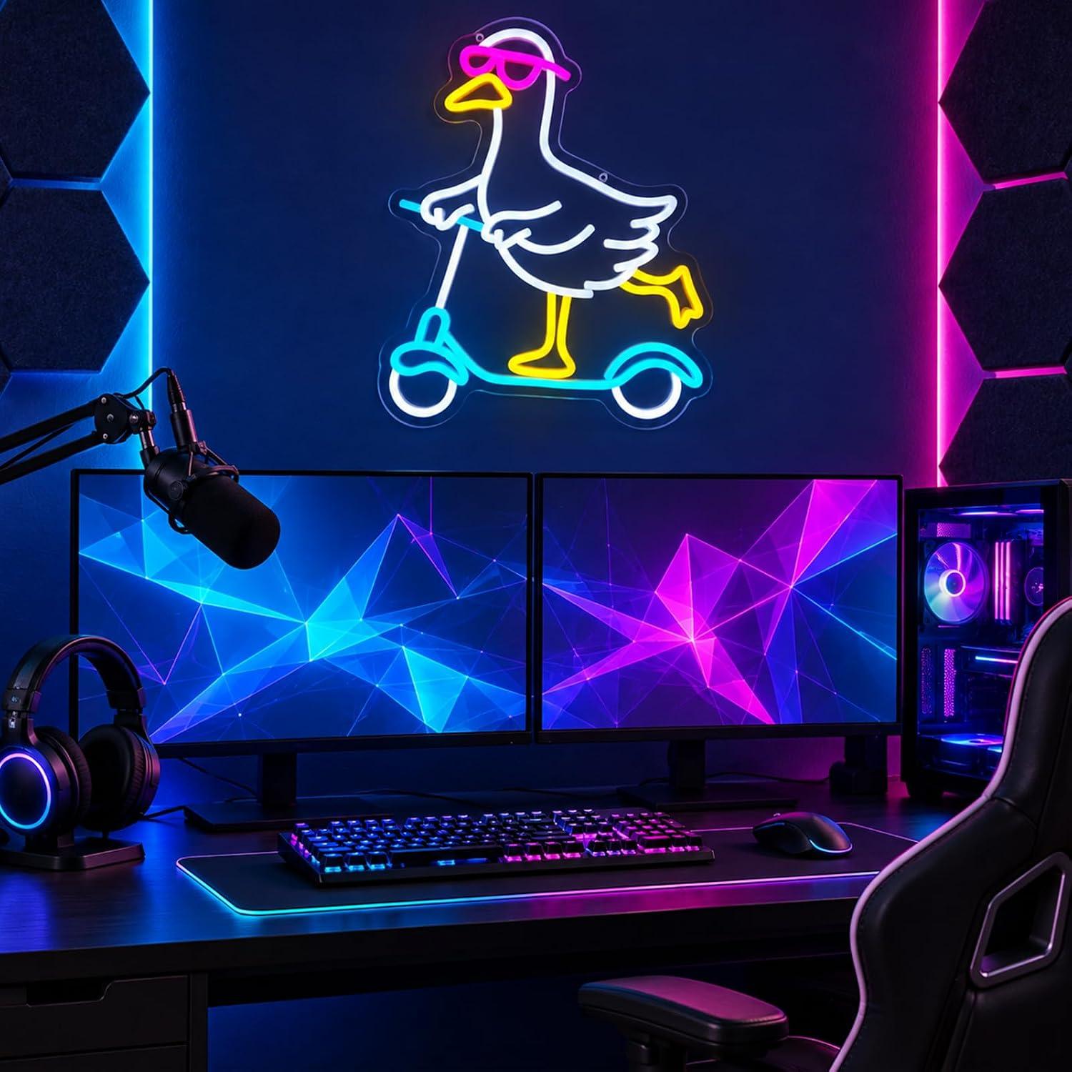 Duck Neon Sign Cool Animal LED - Party Games Night ulasan dan harga