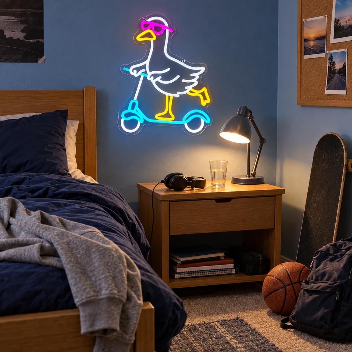 Duck Neon Sign Cool Animal LED - Party Games Night ulasan dan harga